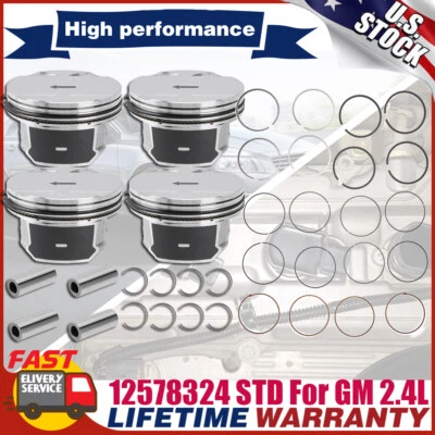 Pistones y anillos 4 piezas para Chevy Equinox GMC Terrain Buick 2010-2017 2,4 L 12578324 Foto 1 de 4