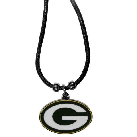 Green Bay Packers Cord Necklace with Logo Charm NFL Football Licensed Jewelry Cover