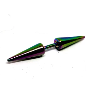 Spike Stud Barbell 18 Gauge (1mm) Rainbow Septum Piercing Earring Body Jewellery - Picture 1 of 12