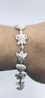 Bracelet style plage en argent sterling Sea Life 7,25 pouces tortue étoile de mer