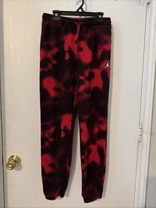 Jordan Boy's 12-13 Years All Over Print Fleece Pants Size Large Red Black - Picture 1 of 7