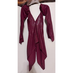 Neu mit Etikett Roland Mouret Quinn merlot rot V-Ausschnitt Schulterfreies Blusentop Größe US 4 - Bild 1 von 16