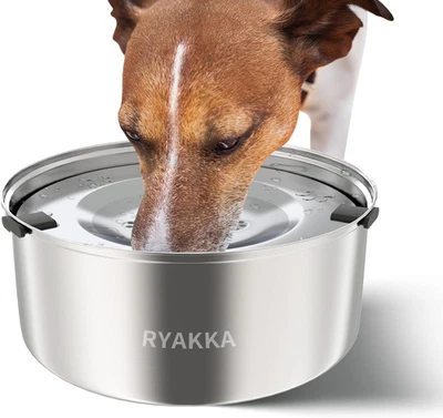 Ciotola D'Acqua per Cani, 3 L, Grande Capacità, in Acciaio Inox, Anti-Fuoriuscit - Immagine 1 di 4