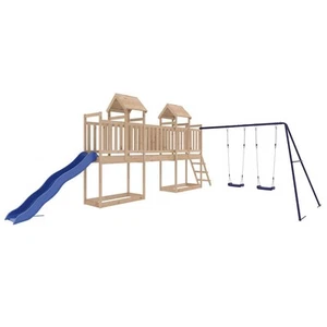 Playhouse with Slide Swings Outdoor Playground Equipment Climbing Frame vidaXL - Picture 1 of 10