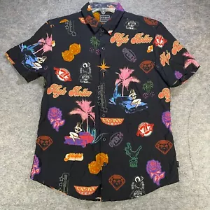 GUESS Rayon Shirt Mens Small Pinup Girl Vegas Tiger Casino Slim Fit Eco Trip - Picture 1 of 10