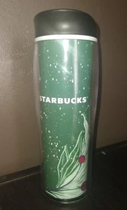 Starbucks 2020 Christmas Travel Cup Insulated Coffee Mug Tumbler Cup Green Holly - Picture 1 of 5