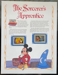 (6) Disney SORCERER'S APPRENTICE Classic Movie Collector Stamp Story Panels 1990 - Picture 1 of 6