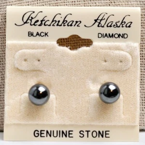 Earring Black Diamond Ketchikan Alaska Genuine Stone - Picture 1 of 3