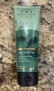 Bath and Body Works “STRESS RELIEF EUCALYPTUS + SPEARMINT” Body Cream 8 oz - Picture 1 of 4