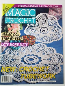 Magic Crochet Magazine April 1992 #77 Filet Basics Spring Tops Vintage - Picture 1 of 14