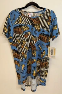 Lularoe Gracie Size 10 Kids Hi-low Shirt Construction Trucks NWT - Picture 1 of 3