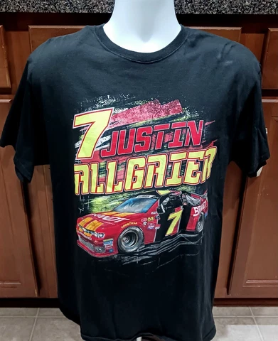 JR Motorsports Justin Allgaier Large #7 Brandt Chevy Black Shirt NASCAR Racing Cover