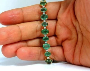 Women's Birthday Gift Lab Grown Emerald & Diamond Certified 14k Yellow Gold - Picture 1 of 15