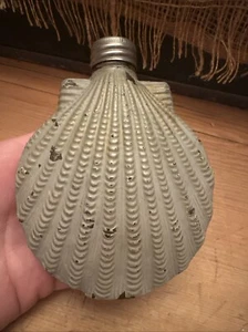 WILLIAM FOUST WHISKEY Scallop CLAM Shell FIGURAL NIP FLASK GLEN ROCK PA - Picture 1 of 5