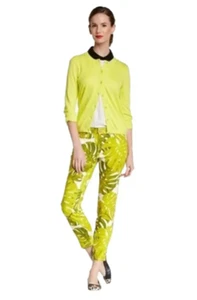 Kate Spade Green Tropical Leaf Pattern Jeans Size 24 (Measurements in Listing) - Picture 1 of 3