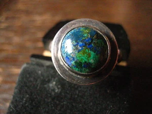 zeitlos eleganter Art Deco Designer Ring Azurit Malachit 925er Silber RG 55 - Bild 1 von 4