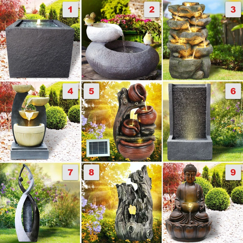 GARTENBRUNNEN ZEN BRUNNEN ZIMMERBRUNNEN SPRINGBRUNNEN KASKADENBRUNNEN LED 230V - Bild 1 von 1