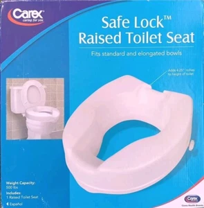 Raised Toilet Seat, Carex Safe Lock Weight Capacity: 500 lb, Added Height 4.25" - Picture 1 of 2