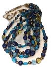 Shades Of Blue Five Strand Beaded Necklace