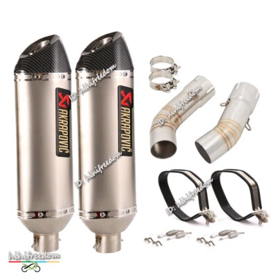 Slip For Ducati 848 1098 1198 Exhaust Mid Link Pipe 51mm Muffler Tips Right Left - Image 1 of 4
