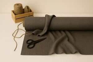 Granite Gray Cotton-Linen Fabric by the Yard – Sewing, Drapes & Upholstery - Picture 1 of 10