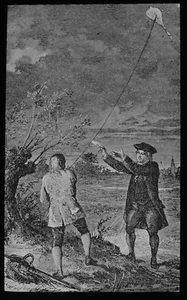 FRANKLINS KITE EXPERIMENT C1890 ANTIQUE Magic Lantern Slide ELECTRICITY SCIENCE - Bild 1 von 3