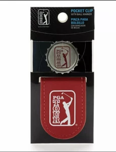 PGA Tour Pocket Clip with Ball Marker, Magnetic closure Tango Red Color - Picture 1 of 2