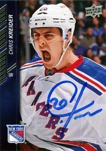 Chris Kreider New York Rangers Signed Autographed 2015-16 Upper Deck Card - Picture 1 of 3