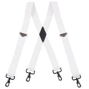 Buyless Fashion Suspenders for Men - 48" Adjustable 1 1/4" - X Back Black Hooks - Picture 1 of 119