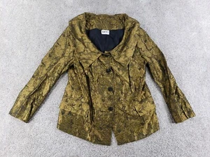 Barbara Bates Vintage 80's Jacket Lace Metallic Gold Large - Picture 1 of 10