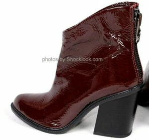 DIESEL cowboys LEATHER eu 39 us 7,5 ANKLE BOOTS SHOES Women's red brown burgund - Picture 1 of 12