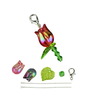 10x Bastelset Blumen Anhänger Blüte Perlenengel Perlenanhänger Blumenanhänger - Bild 1 von 7