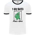 T-Rex Hates Pull Ups Funny Gym Dinosaurs Mens Ringer T-Shirt