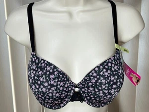 Maidenform Underwire T Shirt Bra 34B Convertible One Fab Black Floral DM7549 - Picture 1 of 11