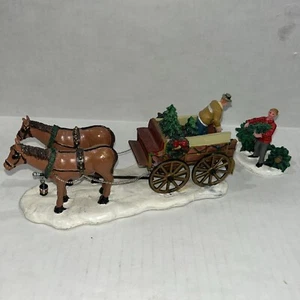 Lemax Christmas Tree Wagon Village Collection Table Accents Horse Drawn Carriage - Picture 1 of 19