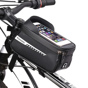 Borsa da bicicletta impermeabile borsa telaio borsa tubo superiore 6,5'' supporto cellulare borsa - Foto 1 di 6
