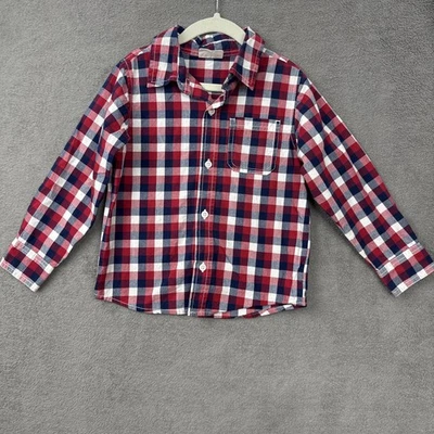 Top con botones talla 4T para niños ~ mangas largas ~ de Crazy 8 ~ rojo, blanco, azul Foto 1 de 4