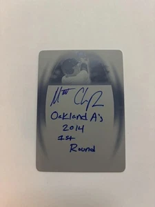 2014 Leaf Trinity Matt Chapman Autographed Cyan Printing Plate 1/1 One Of One - Picture 1 of 4