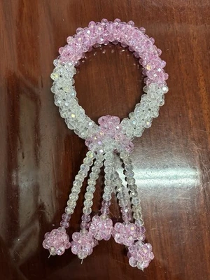 Cristal Rosa y Blanco Flores Artificiales Corona Tailandesa Belleza Decoración del Hogar Foto 1 de 4