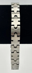 Stainless Steel Puzzle Piece Links Bracelet - Picture 1 of 22