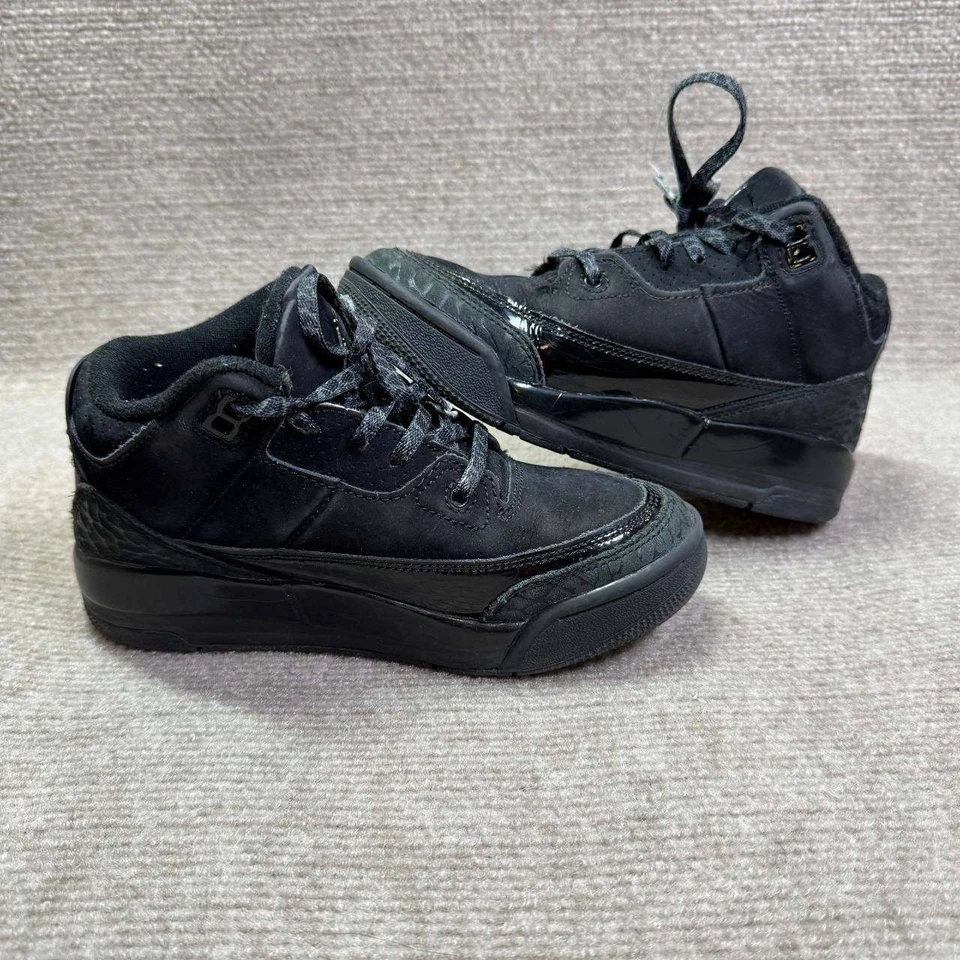 Nike Air Jordan 3 Retro Negro Gato Niños 1Y DM0966-001 Zapatos Atléticos de Baloncesto Foto 1 de 4