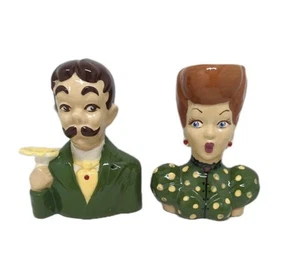 Jarrón cabeza vintage I Love Lucy maceta par Ricky Ricardo Lucille bola Desi Arnez - Imagen 1 de 23
