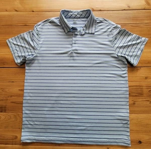 Members Mark Performance Polo Men's Large Blue Striped Short-sleeve - Picture 1 of 11