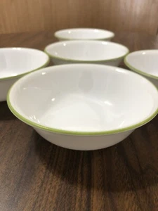 5 Corelle Schalen Frühling Mohn Wildblume Erdbeere Eisbecher grüner Rand Müsli 6,25" - Bild 1 von 13