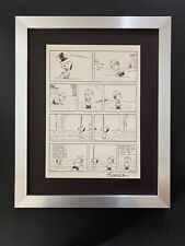 Charles Schulz + Signed Vintage 1968 Peanuts Snoopy Cartoon + New Silver Frame