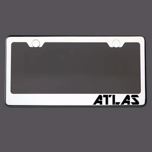 Polish Mirror License Plate Frame ATLAS Laser Etched Metal Screw Cap - Bild 1 von 8