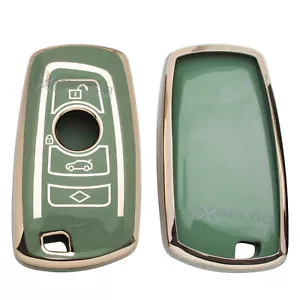 Car Remote Key Shell Cover Case Fob Green TPU For BMW 1 3 4 5 7 Series M3 M5 - Foto 1 di 8