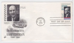TurtlesTradingPost- Adlai Stevenson #1275- 1965- FDC Artcraft Cachet - Picture 1 of 1