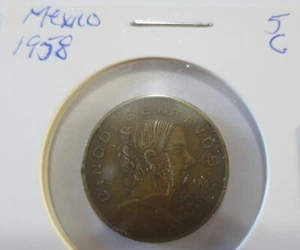 1958 MEXICO 5 CENTAVOS COIN - Picture 1 of 2
