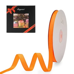 Solid Orange Grosgrain Ribbon 3/8" X 50 Yards Crafts Wedding Decor Hair - Picture 1 of 7